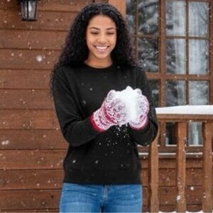 NWT SET of TWO Winter Warm Dark Charcoal Long Sleeve Tops with 
Thumb holes